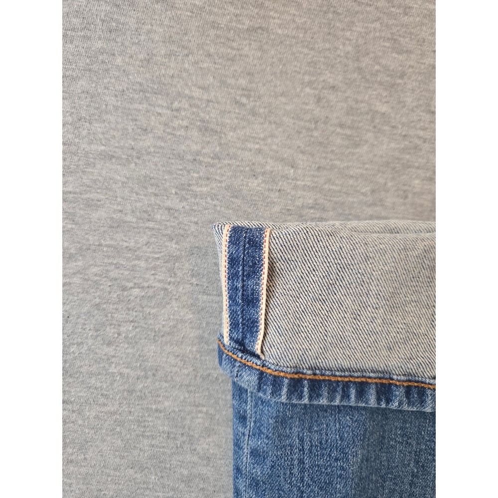 Everlane Selvedge Slim Fit Jeans Mens 36x31 Blue Mid Wash Organic Cotton Stretch - Picture 8 of 14